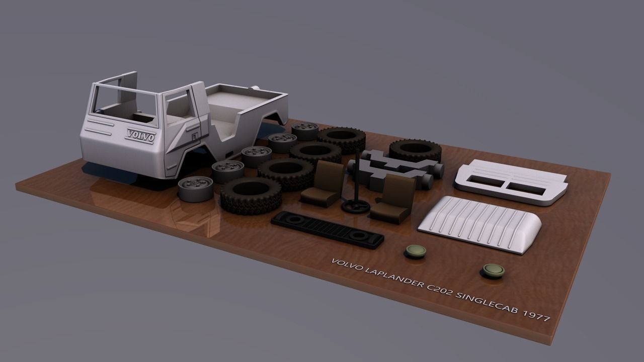 VOLVO LAPLANDER C202 SINGLECAB 1977 3D PRINT MODEL 3D print model_1