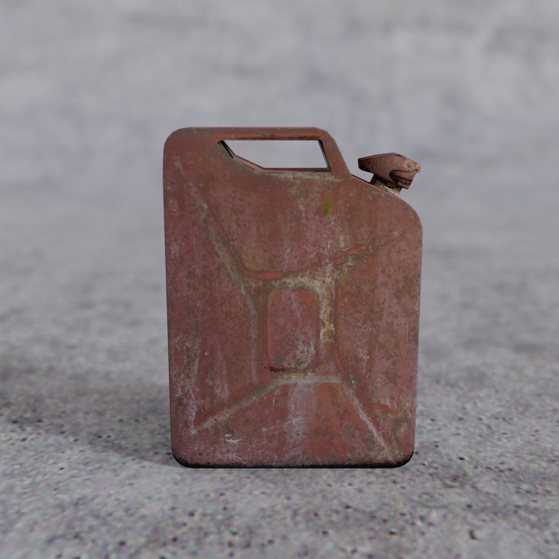 Jerrycans and barrels old and rusty Free low-poly 3D model_7