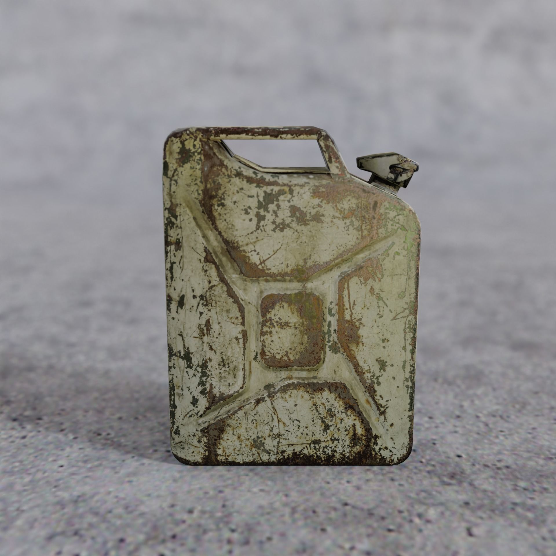 Jerrycans and barrels old and rusty Free low-poly 3D model_6