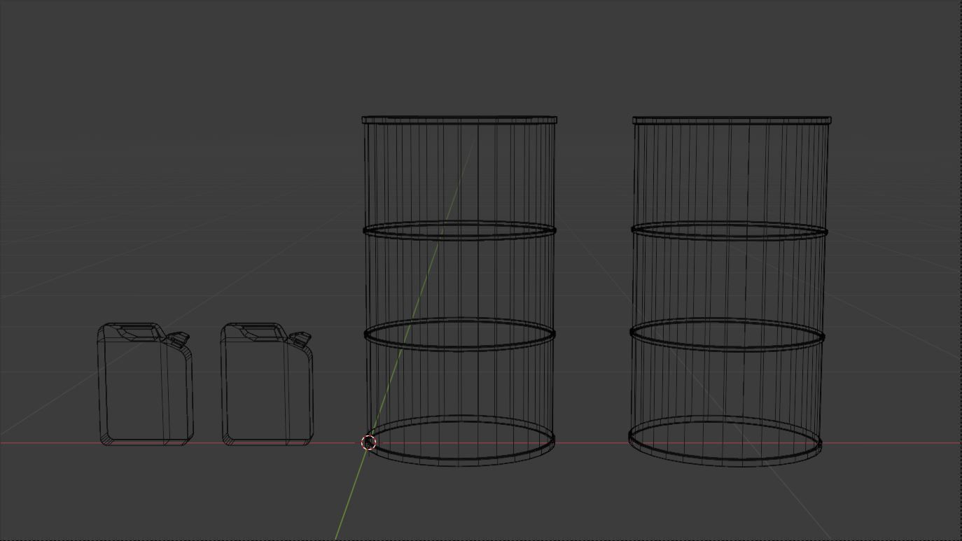 Jerrycans and barrels old and rusty Free low-poly 3D model_8