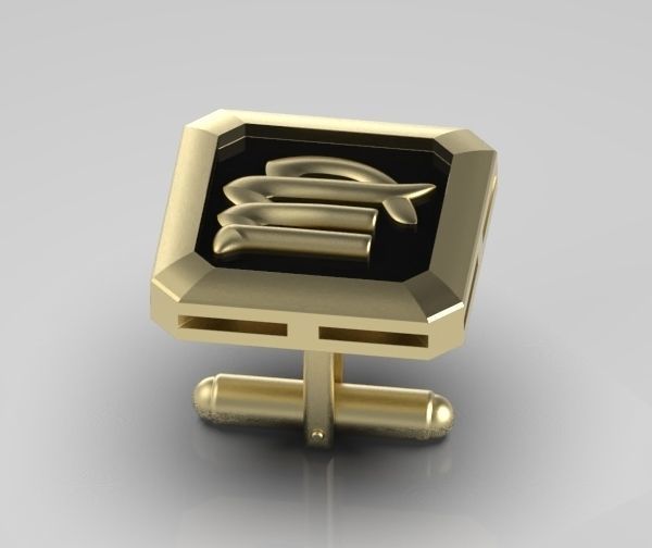 Virgo Cufflink 3D print model_9