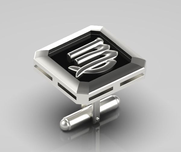 Virgo Cufflink 3D print model_10