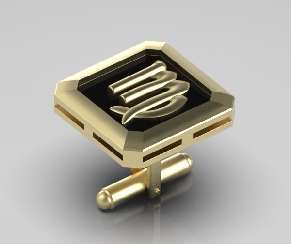 Virgo Cufflink 3D print model_3