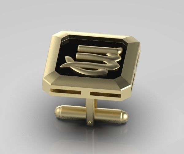 Virgo Cufflink 3D print model_8