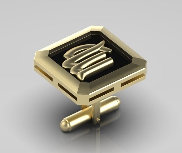 Virgo Cufflink 3D print model_4