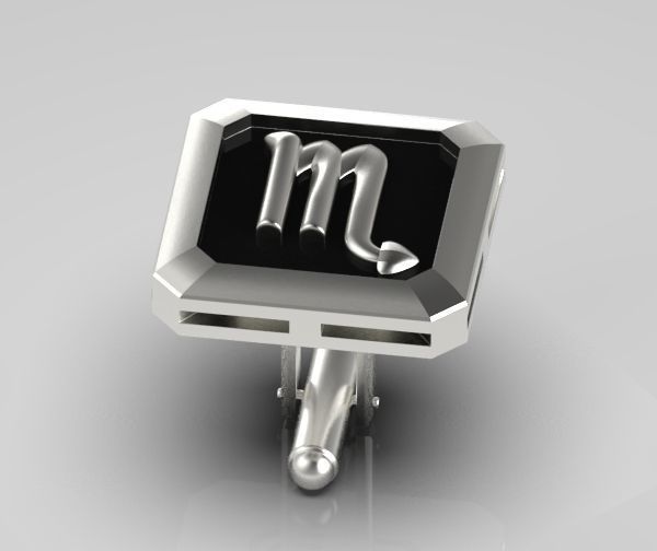 Scorpio Cufflink 3D print model_16