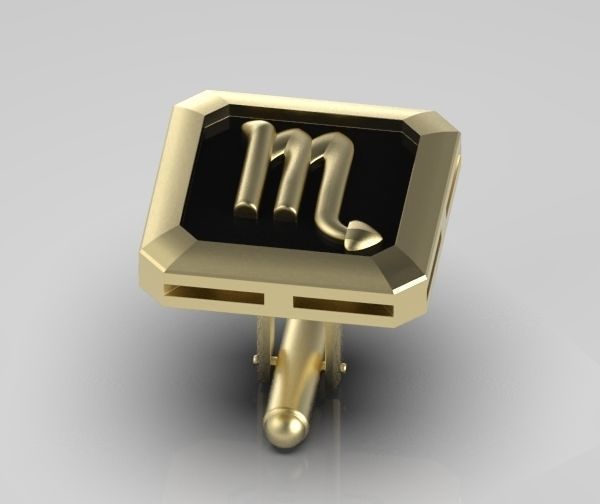 Scorpio Cufflink 3D print model_6