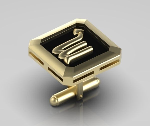 Scorpio Cufflink 3D print model_3