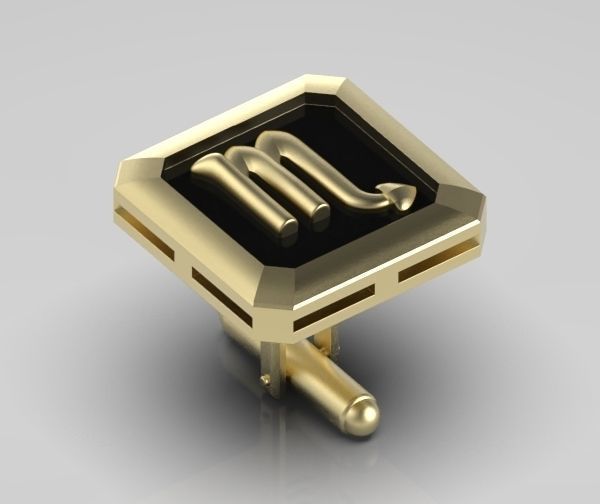Scorpio Cufflink 3D print model_5