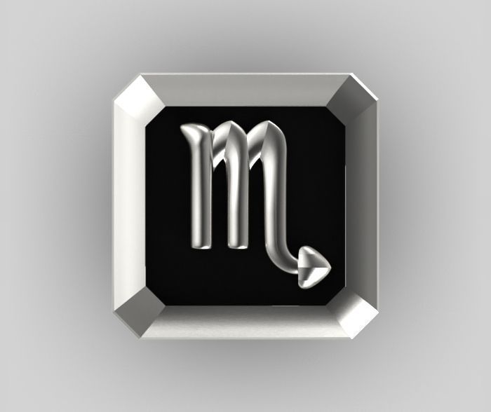 Scorpio Cufflink 3D print model_1