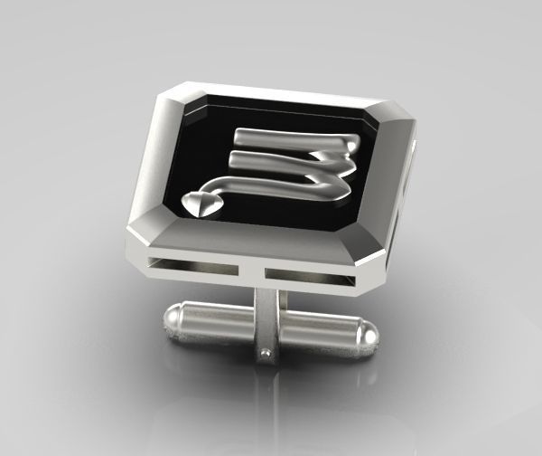 Scorpio Cufflink 3D print model_10