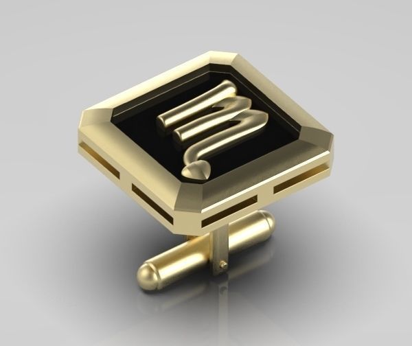 Scorpio Cufflink 3D print model_7