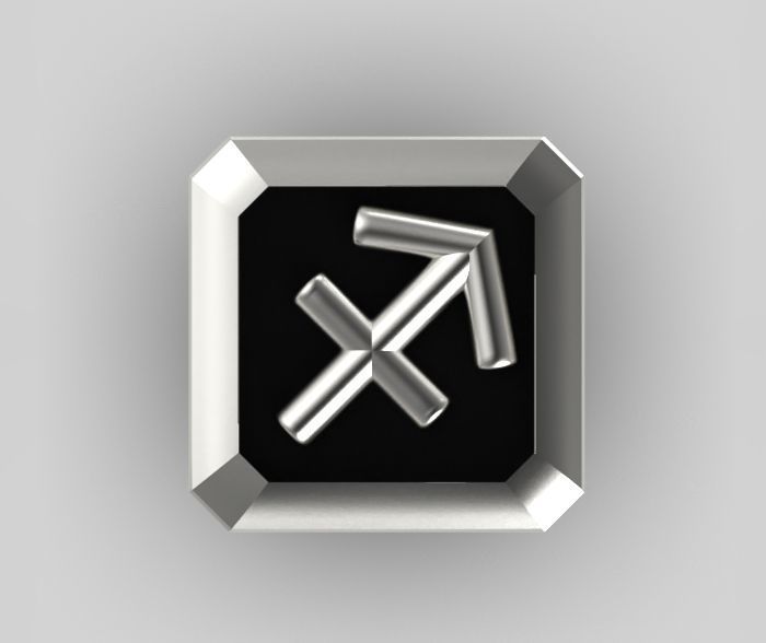 Sagittarius Cufflink 3D print model_1