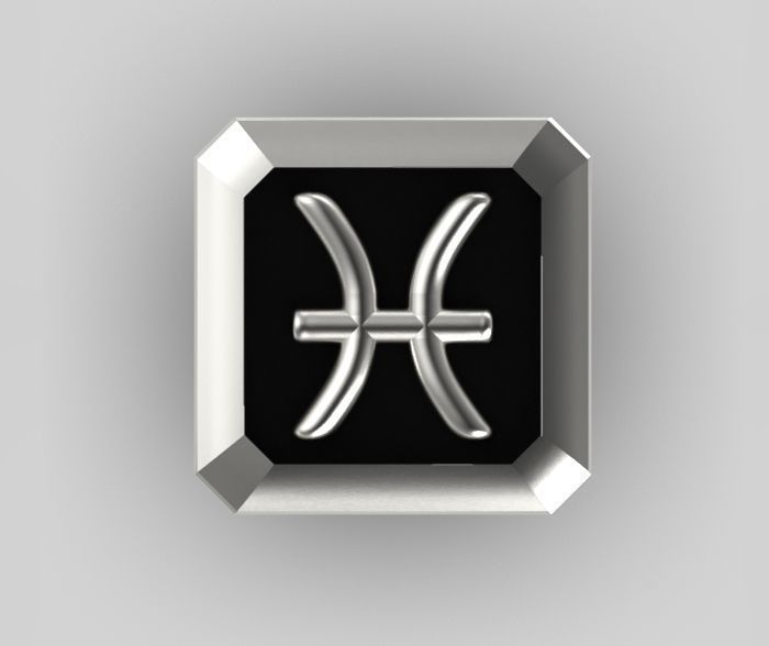 Pisces Cufflink 3D print model_1