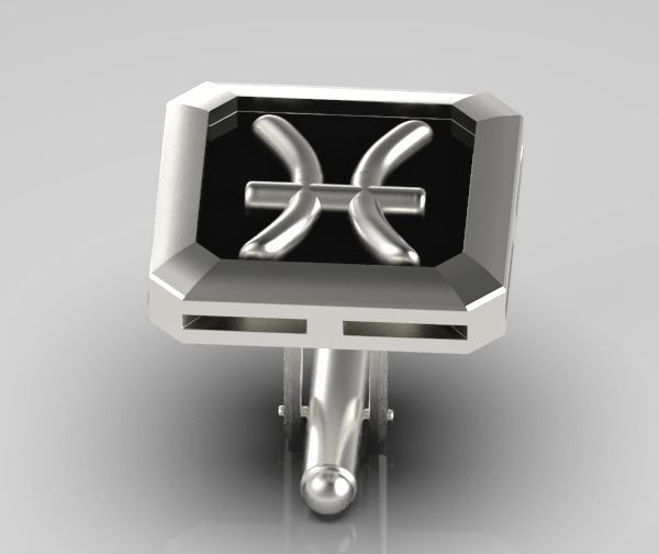 Pisces Cufflink 3D print model_18