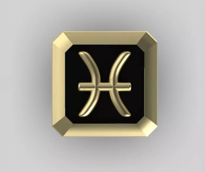 Pisces Cufflink 3D print model_0