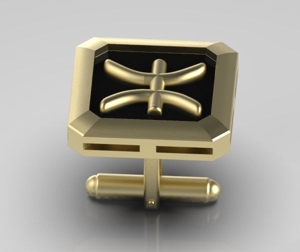 Pisces Cufflink 3D print model_7