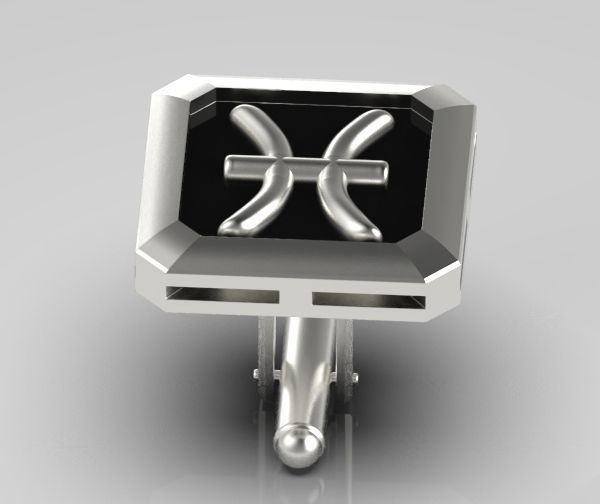 Pisces Cufflink 3D print model_19