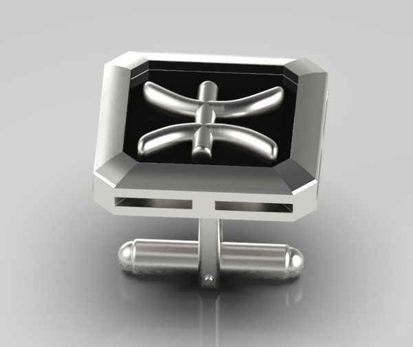 Pisces Cufflink 3D print model_17