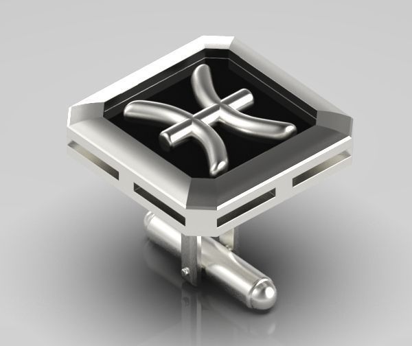 Pisces Cufflink 3D print model_14
