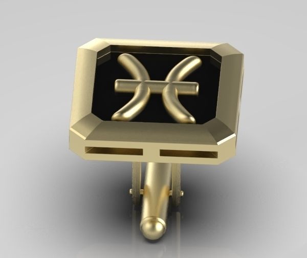 Pisces Cufflink 3D print model_15
