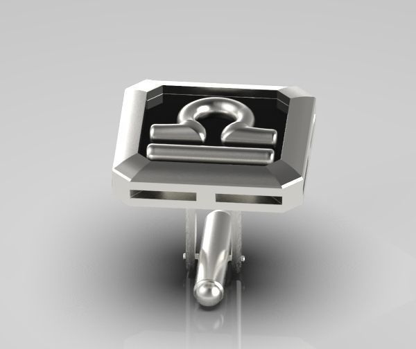 Libra Cufflink 3D print model_19