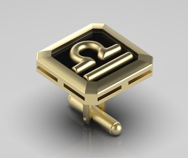 Libra Cufflink 3D print model_6