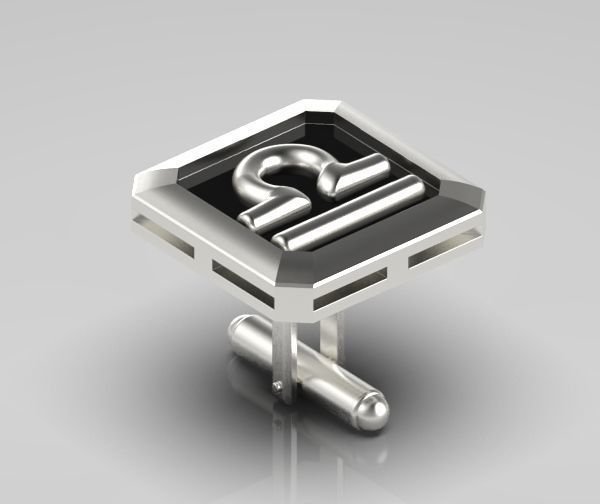 Libra Cufflink 3D print model_14