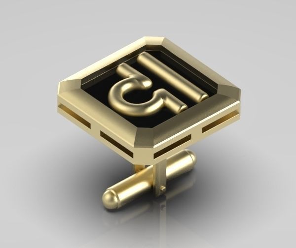Libra Cufflink 3D print model_5