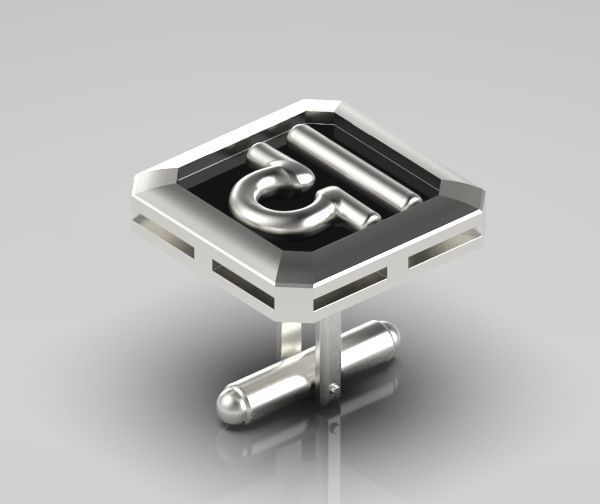 Libra Cufflink 3D print model_13