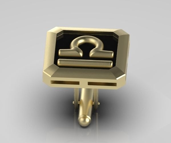 Libra Cufflink 3D print model_11