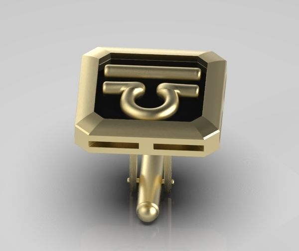 Libra Cufflink 3D print model_10