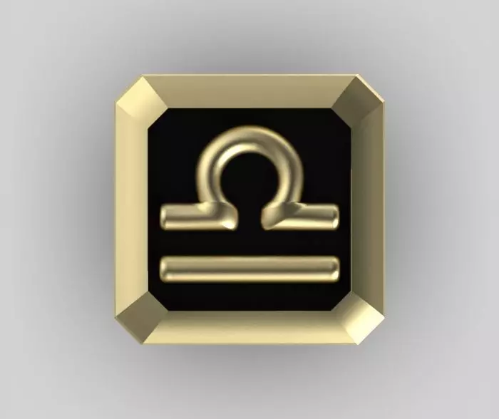 Libra Cufflink 3D print model_0