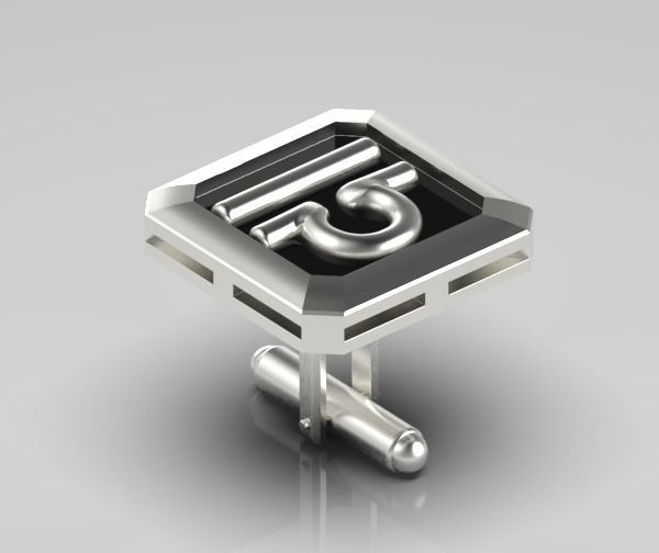 Libra Cufflink 3D print model_15