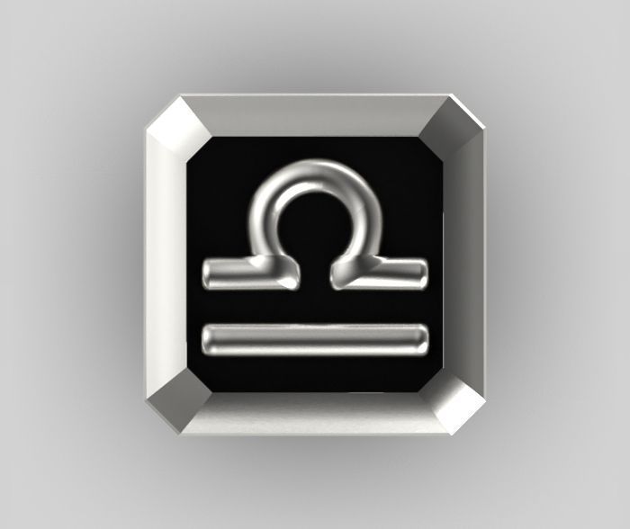 Libra Cufflink 3D print model_1