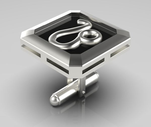 Leo Cufflink 3D print model_12