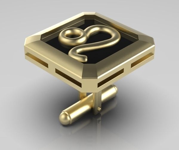 Leo Cufflink 3D print model_6