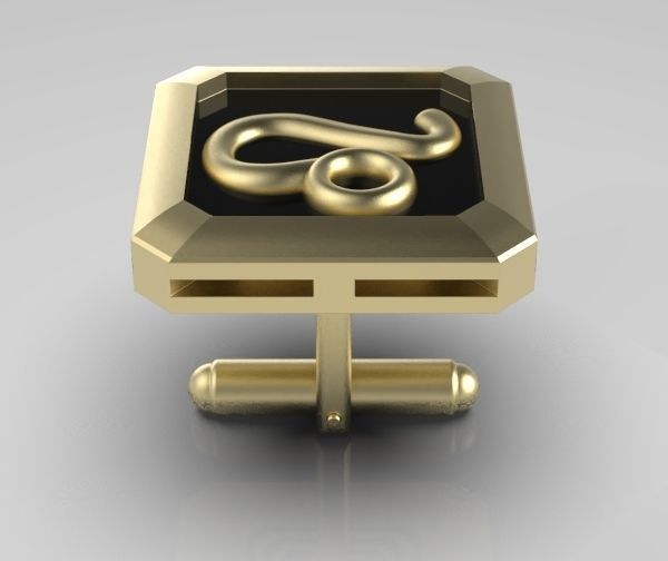 Leo Cufflink 3D print model_3