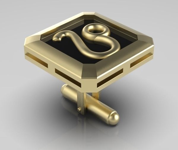 Leo Cufflink 3D print model_8