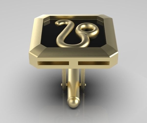 Leo Cufflink 3D print model_9