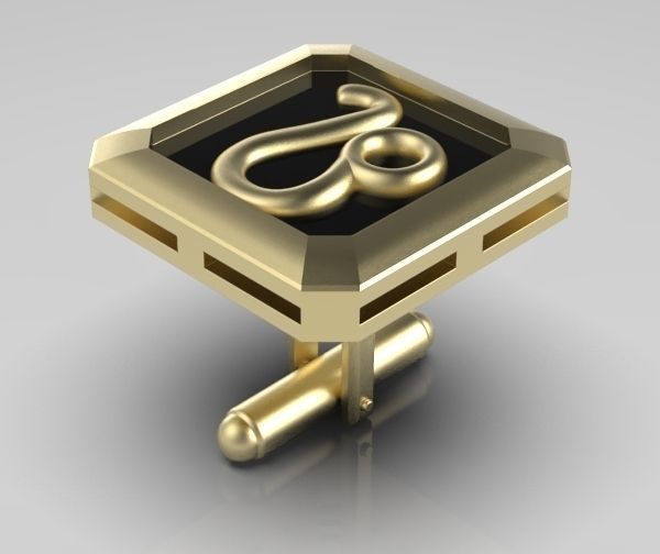 Leo Cufflink 3D print model_2