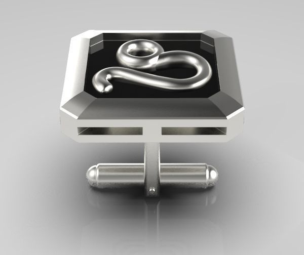 Leo Cufflink 3D print model_17