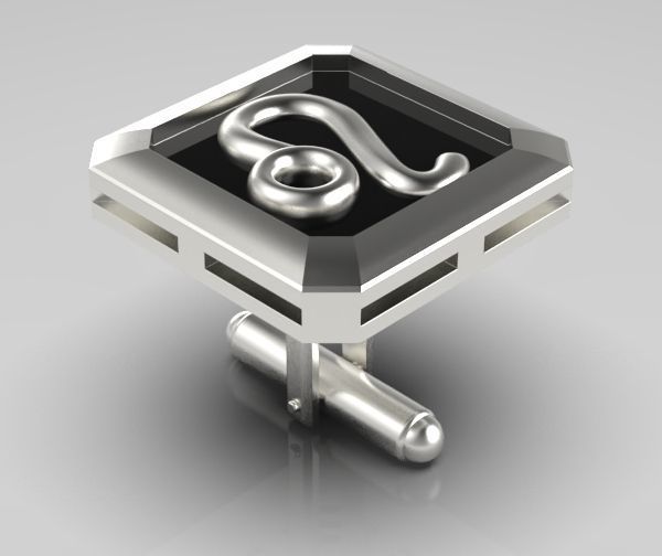 Leo Cufflink 3D print model_14