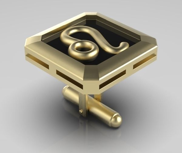 Leo Cufflink 3D print model_4