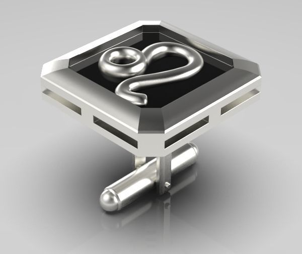 Leo Cufflink 3D print model_16