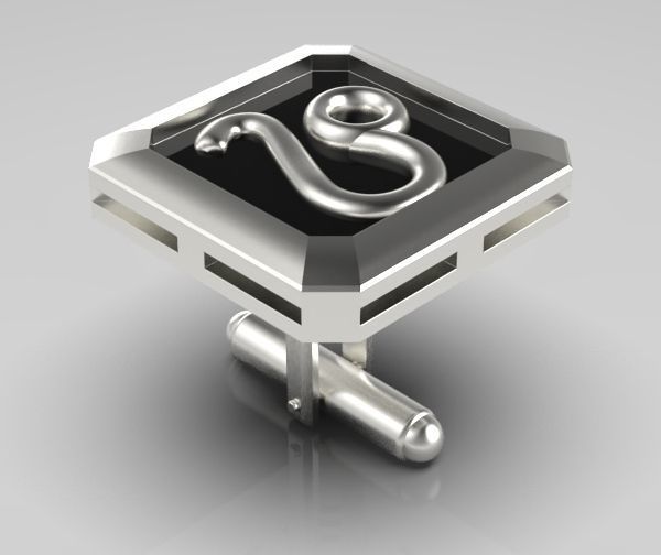 Leo Cufflink 3D print model_10