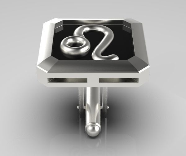 Leo Cufflink 3D print model_15