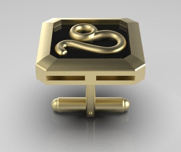 Leo Cufflink 3D print model_7