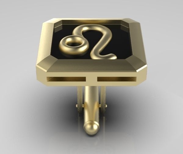 Leo Cufflink 3D print model_5