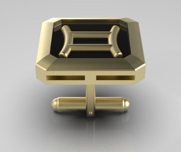 Gemini Cufflink 3D print model_13